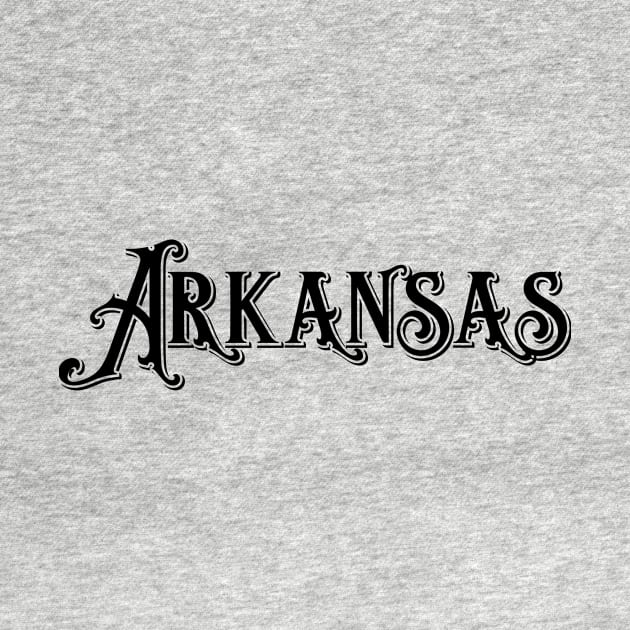 Arkansas Vintage Type State by letnothingstopyou